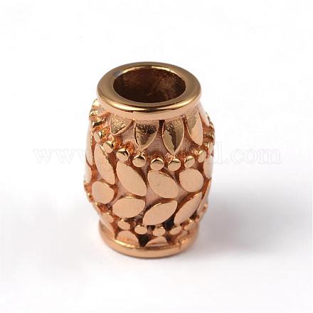 Column with Leaves 316 Stainless Steel European Large Hole Beads OPDL-F005-11J-1