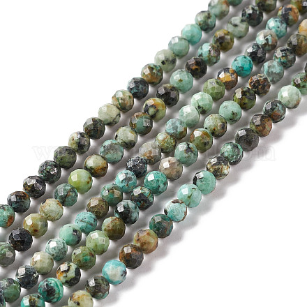 Brins de perles turquoises africaines naturelles (jaspe) G-F717-01-1