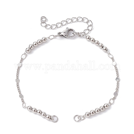 Fabrication de bracelets en chaîne à maillons de perles en laiton AJEW-JB01150-54-1