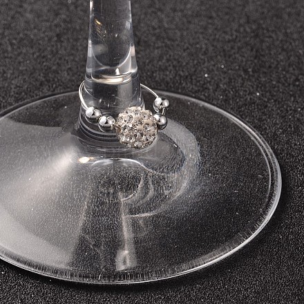 Charms del vidrio de vino rhinestone de arcilla de polímero AJEW-PH00755-01-1