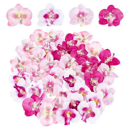 Craspire 100 Stück künstliche Seiden-Phalaenopsis-Blütenköpfe AJEW-CP0001-86-1