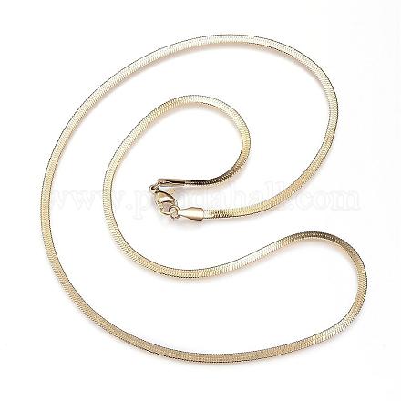 304 Stainless Steel Herringbone Chain Necklaces NJEW-D285-27-1