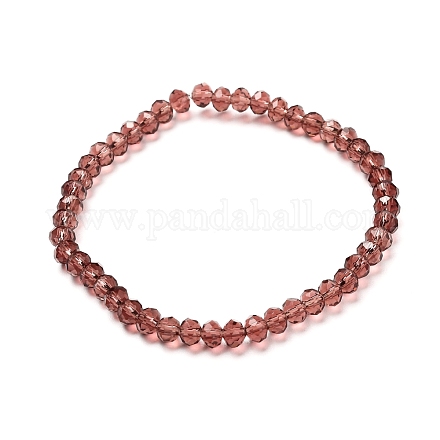 Faceted Glass Rondelle Beads Stretch Bracelet for Kid BJEW-JB06807-09-1