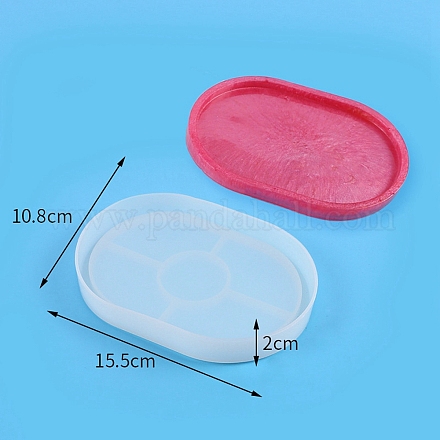 Moules ovales de dessous de verre en silicone de qualité alimentaire PW-WG75260-02-1