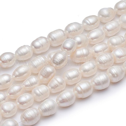 Natural Cultured Freshwater Pearl Beads Strands Rice A23TR011-1