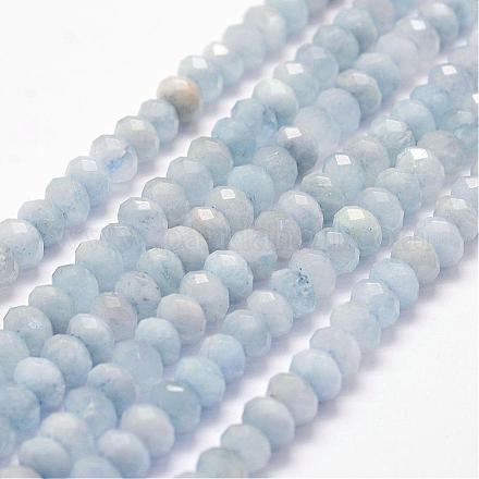 Chapelets de perles en aigue-marine naturelle G-P279-64-3mm-1
