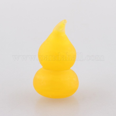 No Hole Frosted Lampwork 3D Calabash Cucurbit Beads for Wire Wrapped Pendant Making LAMP-O005-C-04-1