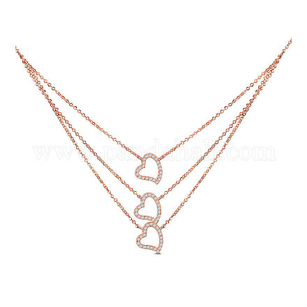 SHEGRACE 925 Sterling Silver Tri-Tiered Necklaces JN672A-1