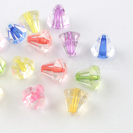 Faceted Cone Transparent Acrylic Beads TACR-S120-12-1