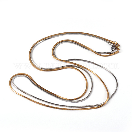 304 acero inoxidable cadena de serpiente cuadrada collares NJEW-K049-06M-1