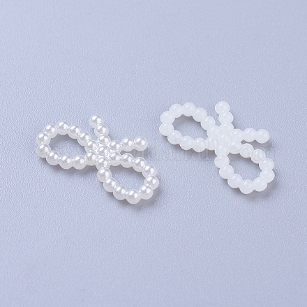 Cabujones de perlas de imitación de plástico ABS OACR-WH0003-03-1