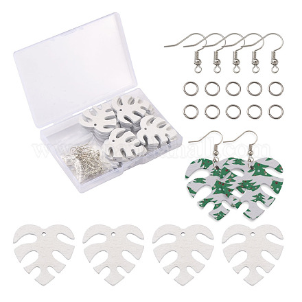 Pandahall – kits de fabrication de boucles d'oreilles pendantes en feuille de monstera DIY-TA0008-38-1