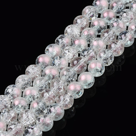 Hebras de perlas de vidrio craquelado translúcido CCG-T003-01A-1