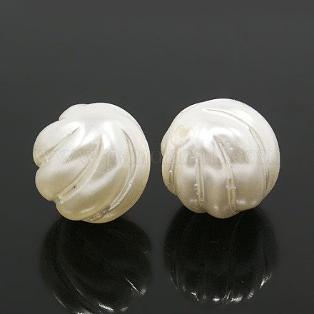 Grade A Half Drilled Shell Pearl Corrugated Beads BSHE-K001-08-1