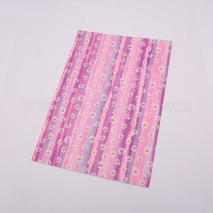 Flower Pattern Imitation Leather Fabric DIY-WH0183-06G-1