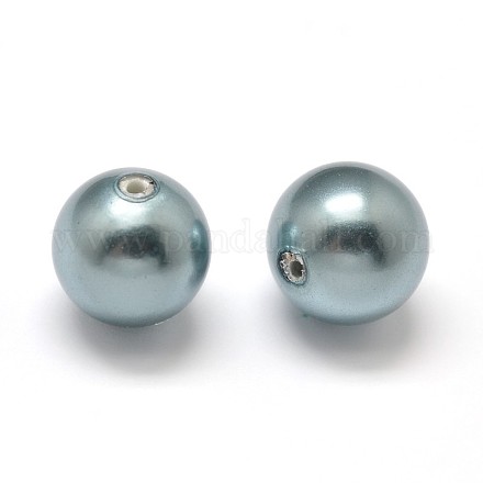 Half Drilled Round Shell Pearl Beads BSHE-M002-10mm-11-1