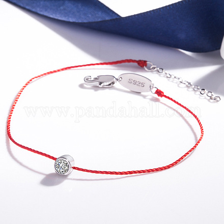 Bracelet en laiton avec perles rondes et plates en zircone cubique FIND-PW0024-13B-1
