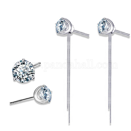 925 Sterling Silber Ohrstecker EJEW-BB43945-H-1