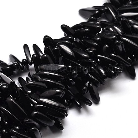 Brins de perles d'onyx noir naturel G-E271-09-1