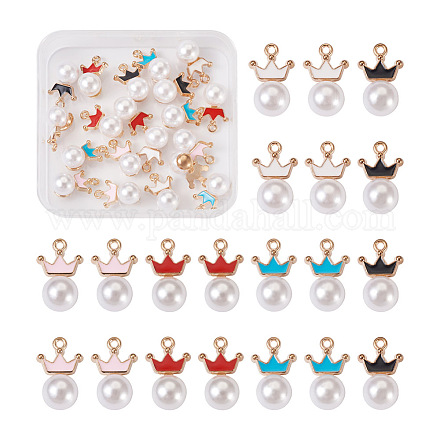 Craftdady 20pcs 5 colores colgantes de perlas de imitación de resina FIND-CD0001-35-1