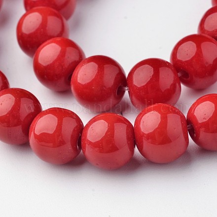 Opaque Solid Color Glass Beads Strands GLAA-D080-8mm-19-1