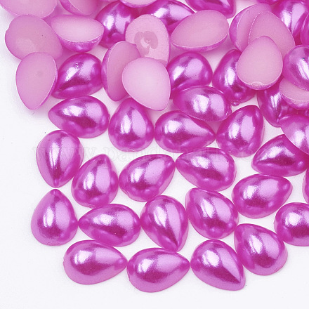 Cabujones de perlas de imitación de plástico ABS SACR-R749-8x5mm-Z30-1