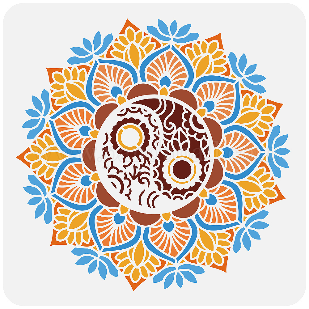 Wholesale FINGERINSPIRE Mandala Stencil 30x30cm Yin Yang Stencil ...
