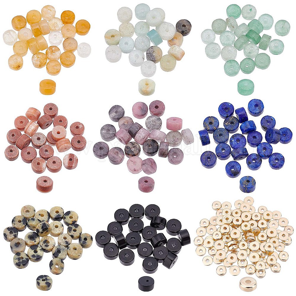 Boutique Nbeads 160pcs 8 perles de pierres précieuses mélangées