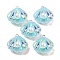 Resin Imitation Pearl Iridescent Pendants, with Iron Finding, Shell Shapes, Blue, 25x26x9mm, Hole: 2mm