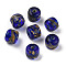 Handmade Lampwork Beads, Column, Medium Blue, 11~13x10~11mm, Hole: 2~3mm