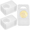 Plastic Coin Storage Box, Rectangle, White, 84.5x59x8mm, Inner Diameter: 40.5x39mm