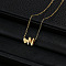 Alloy Letter Heart Pendant Necklaces for Women, Golden, Letter N, 15.75 inch(40cm)