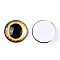 Glass Cabochons, Half Round with Eye, Champagne Yellow, 20x6.5mm