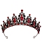 Alloy Rhinestone Crown Hair Bands, Hair Accessories for Girls Women Party Decoration, Ruby, 140mm