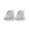 Brass Micro Pave Cubic Zirconia Pendants, Skates
, Real Platinum Plated, 15.5x11x6mm, Hole: 1.4mm