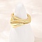 Brass Micro Pave Cubic Zirconia Adjustable Cuff Rings, Real 18K Gold Plated, 13mm, Inner Diameter: Adjustable