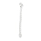 Brass Micro Pave Clear Cubic Zirconia Chain Extender, 925 Sterling Silver Plated, 58mm, Heart: 6.5x4.5x3mm