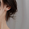 Heart Brass Ear Thread, Platinum, 100mm