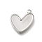 304 Stainless Steel Pendants, Heart Charm, Anti-Tarnish, Stainless Steel Color, 20.5x20.5x3mm, Hole: 1.8mm