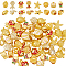 DICOSMETIC 48Pcs 8 Styles Ocean Spacer Beads Antique Gold European Beads Enamel Shell Starfish and Goldfish Loose Beads for Summer DIY Jewelry Crafts Making, Hole: 1.4~5mm