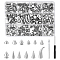 120Pcs 12 Styles Alloy Rivets Sets, Mixed Shapes, with Steel Screwdriver and Alloy Leather Tools, Platinum, 9~20x6~9mm, 10pcs/style