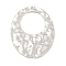 Non-Tarnish 304 Stainless Steel Pendants, Oval Charm, Stainless Steel Color, 44x34x1.5mm, Hole: 1.8mm