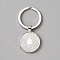Alloy Keychain Cabochon Settings, with Iron Ring, Platinum, 61mm, Tray: 25mm, Pendant: 35.5x27.5x3mm