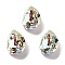 K9 Glass, Imitation Czech Rhinestone, Teardrop, Light Crystal AB, 14x10x6mm