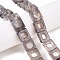 Natural Grey Agate Beads Strands, Hollow Square, 10x10x3~4mm, Hole: 1mm, about 20pcs/strand, 8.07 inch(20.5cm)