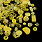 Acrylic Beads, Mixed Shapes, Yellow, 5.5~28x6~20x3~11mm, Hole: 1~5mm