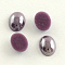 Pearlized Plated Opaque Glass Cabochons, Oval, Medium Purple, 13x10x5mm