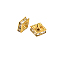 Brass Rhinestone Spacer Beads, Grade A, Square, Nickel Free, Golden, Crystal, 8x8x4mm, Hole: 1mm