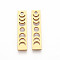 Ion Plating(IP) 201 Stainless Steel Pendants, Rectangle with Phase of the Moon, Nickel Free, Real 18K Gold Plated, 26x6x1.5mm, Hole: 2mm