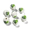 St. Patrick's Day Series Printed Schima Wood European Beads, Heart, 15.5~16x15mm, Hole: 4mm